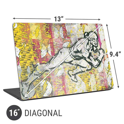 DC Comics The Flash Retro Abstract Running Pose Universal Laptop 16in (13 x 9.4in) Skin
